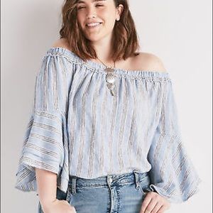 Lucky brand off the shoulder flutter top size 3x
